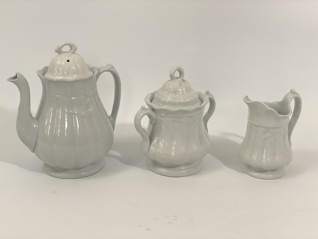 Antique White Ironstone. Corn Wheat raised design. (1 of 11)