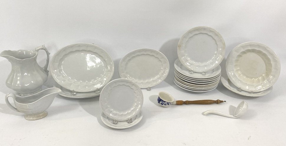 Antique White Ironstone Raised Wheat design. to include (1 of 20)