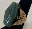 Gold Plated wire wrapped Fashion Ring. Features Coffin