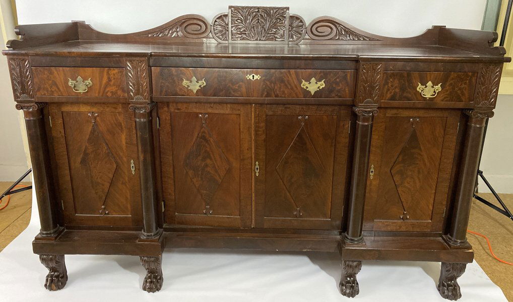 Antique 1800s Sideboard w/ Lion Paw Feet. (1 of 11)