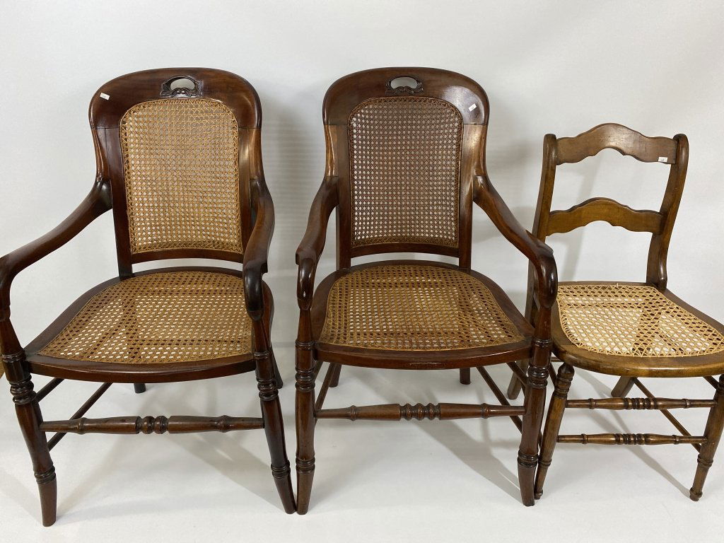 Early cane seat victorian chairs. Very good condition. (1 of 5)