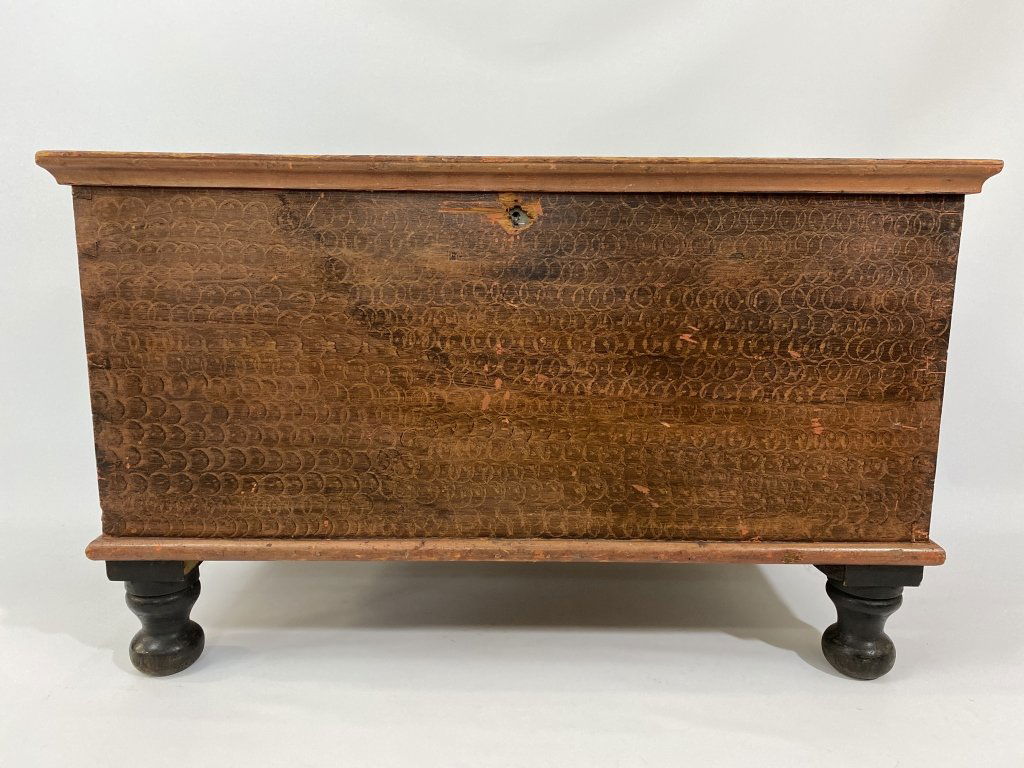 Early paint decorated blanket chest. Original surface. (1 of 7)