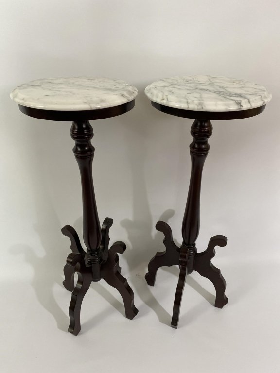 Victorian marble top pedestals. 36” high. (1 of 2)