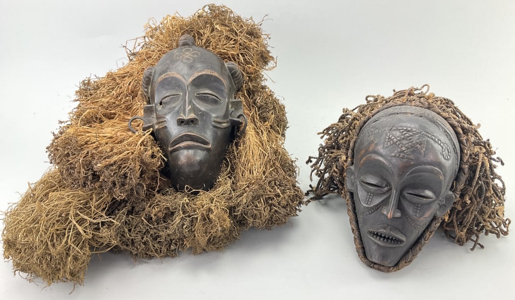 2 Chokwe African Mwana Pwo Tribal Masks (1 of 12)
