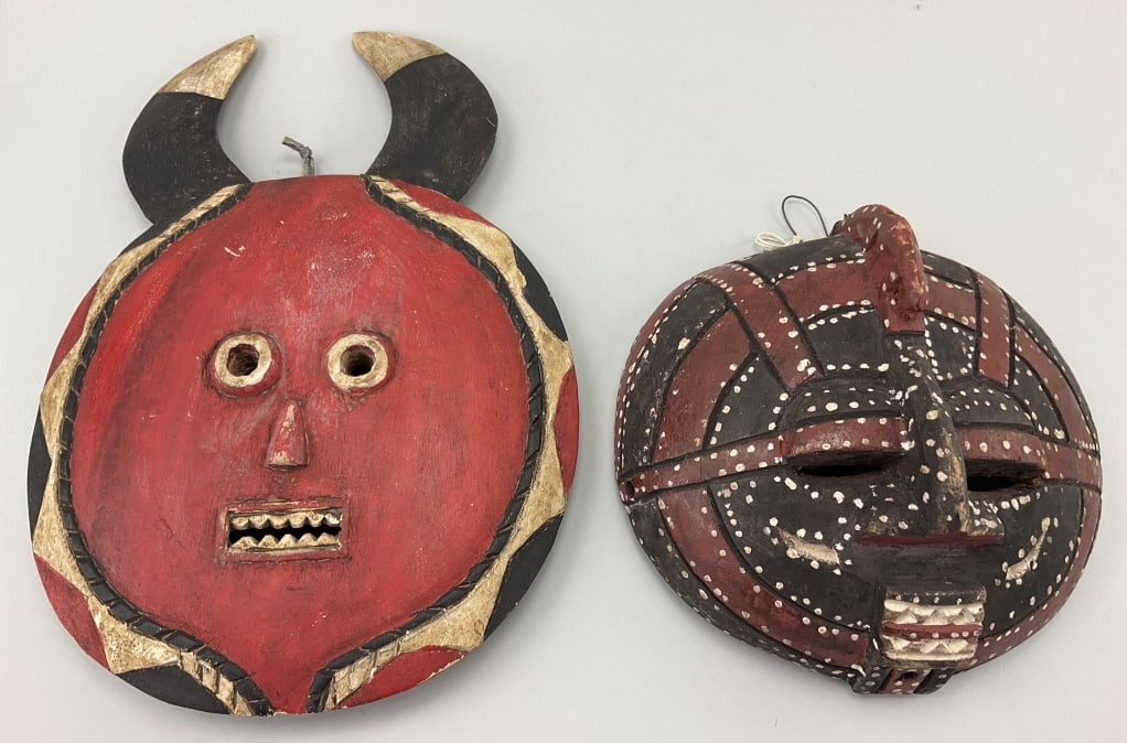 Baule Ceremonial Goli Mask & Ghanaian Mask. (1 of 10)