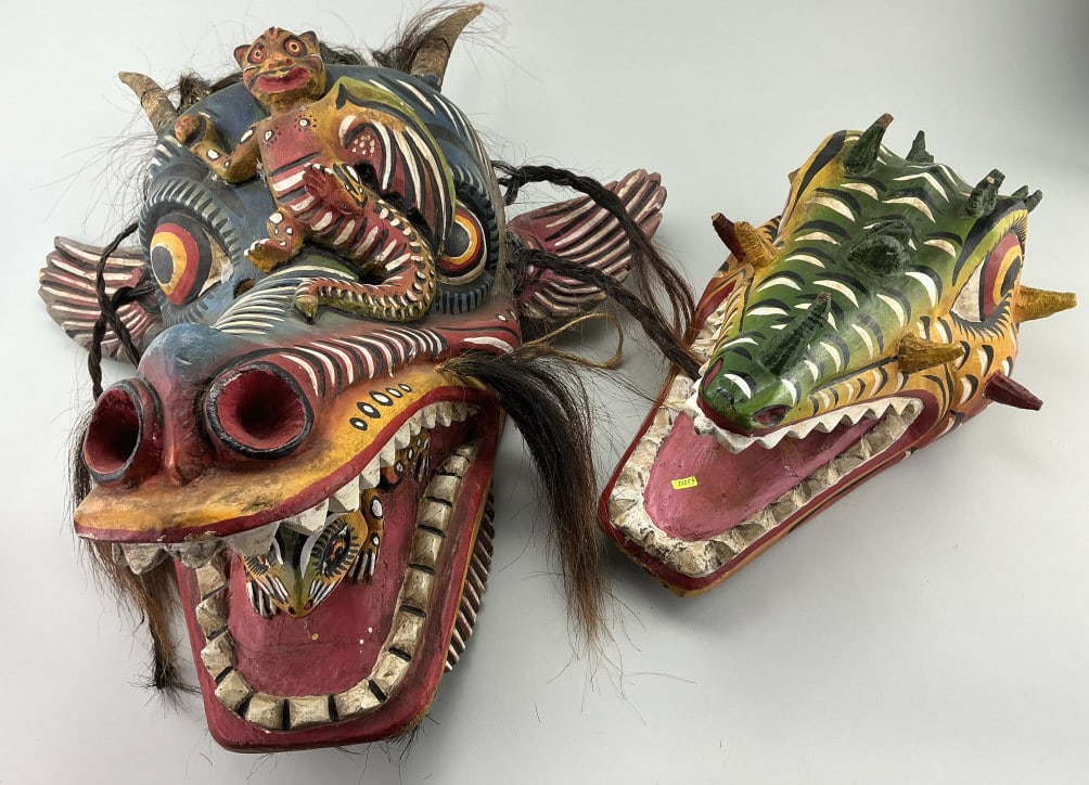 Balinese & Mexican Wooden Folk Art Masks. (1 of 20)