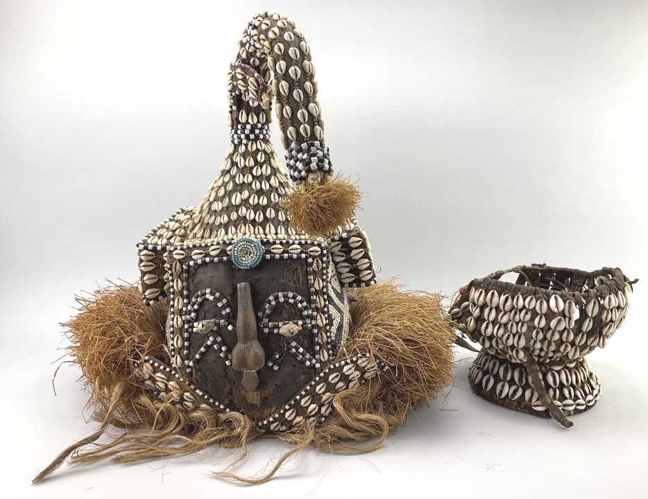 Tribal Elephant Helmet Mask, African Basket. (1 of 14)