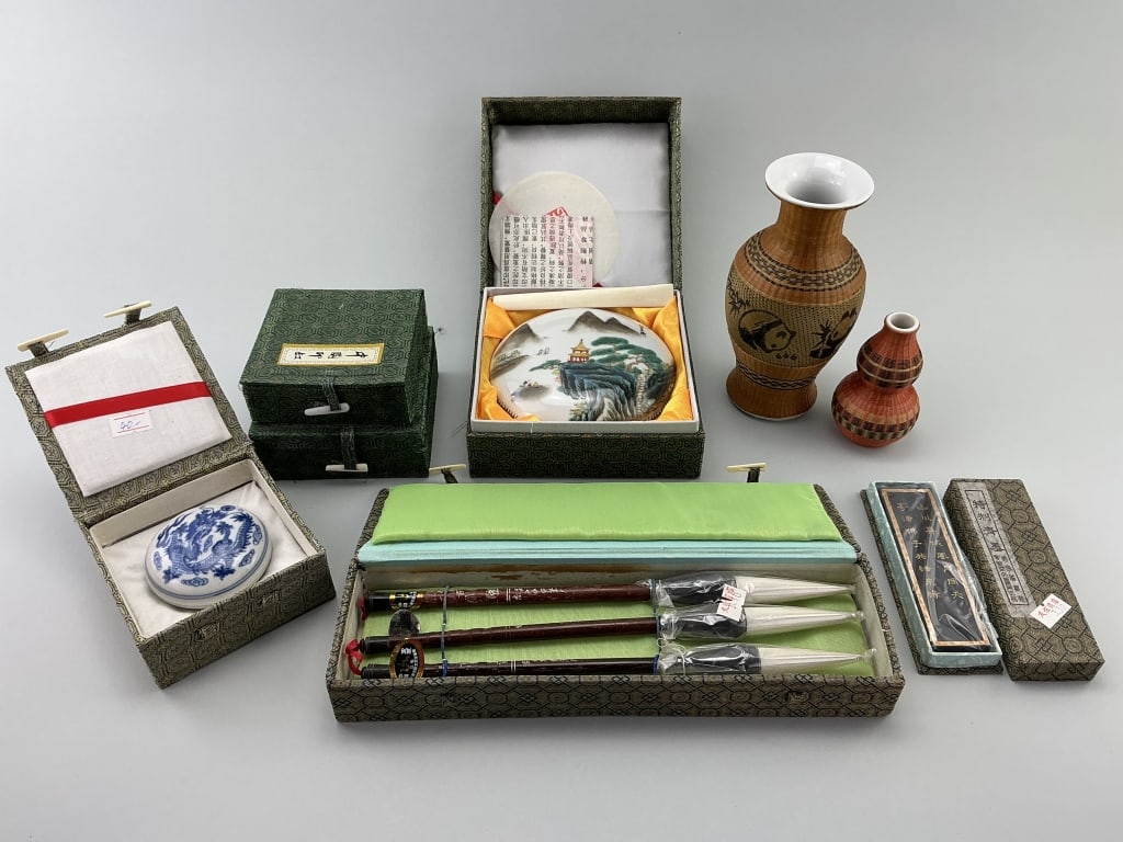 Vintage Calligraphy Brushes, Ink Pots and Vases. (1 of 11)