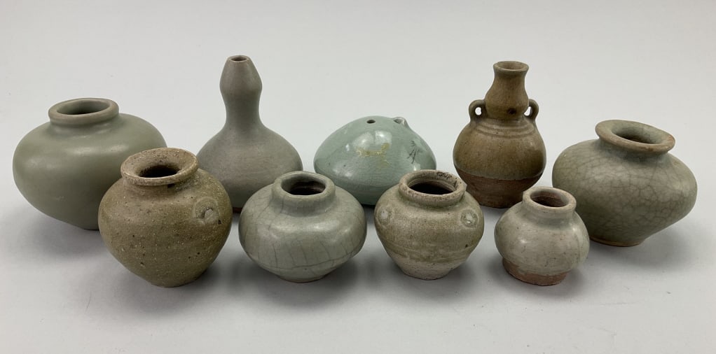 9 Chinese Terracotta Celadon Glazed Pots & Vases. (1 of 20)