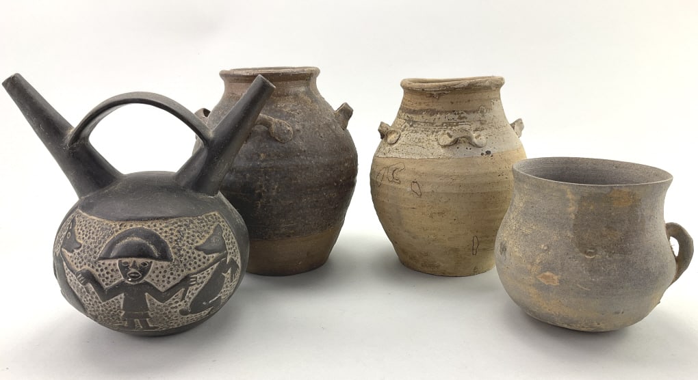 4 Various Antique Pottery Jars & Vessels. (1 of 20)