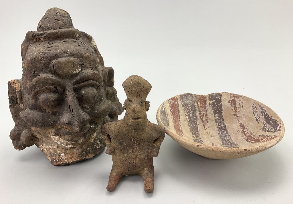 Majapahit Head, Jalisco Figure, Pottery Bowl. (1 of 14)