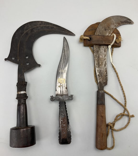 3 Antique African/Southeast Asia Edged Weapons. (1 of 8)