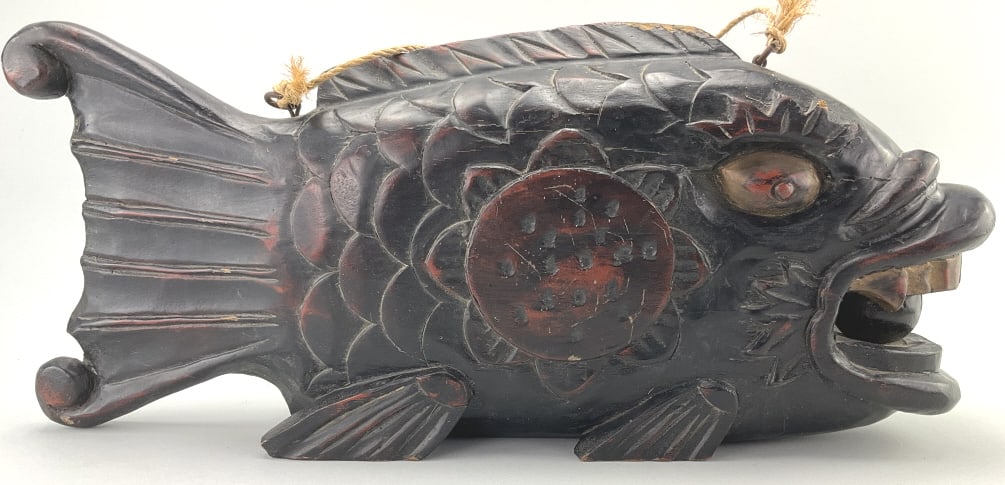 Antique Japanese Wood Fish-Form Monastery Drum. (1 of 8)