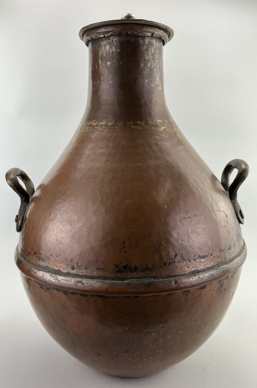 Antique Egyptian Hand-Hammered Copper Bean Pot. (1 of 8)