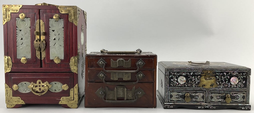 3 Vintage Chinese & Korean Jewelry Boxes. (1 of 18)