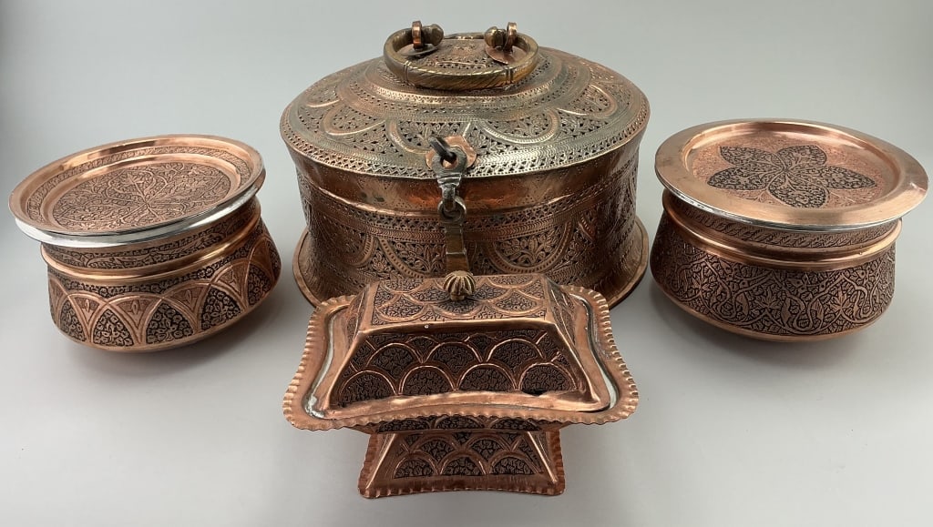 Antique Hand Crafted Kashmiri Copper Vessels. (1 of 20)
