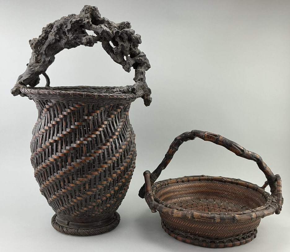 2 Meiji Japanese Ikebana Bamboo Baskets. (1 of 12)