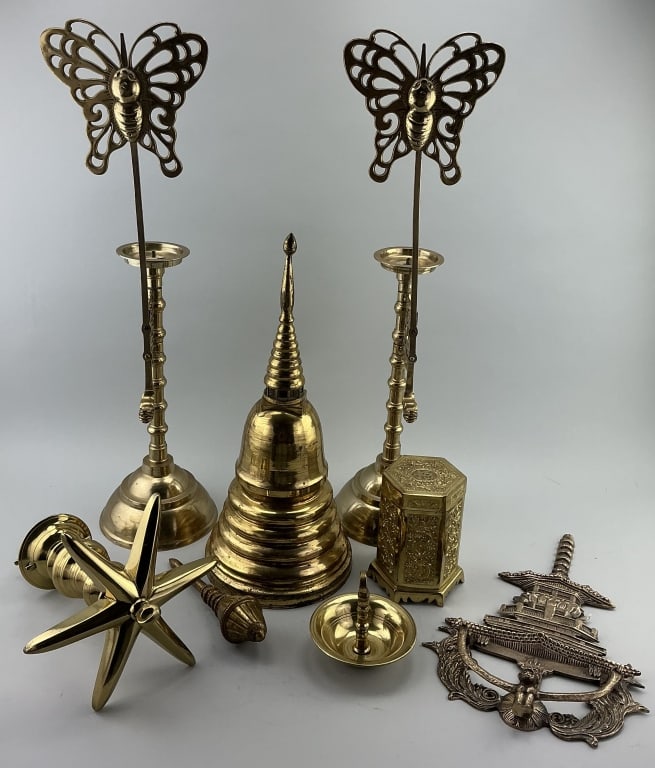Miscellaneous Vintage Brass Lot, Lighting Devices. (1 of 20)
