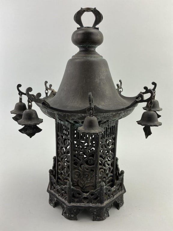 Japanese Brass Tsuri-Doro Hanging Lantern. (1 of 6)