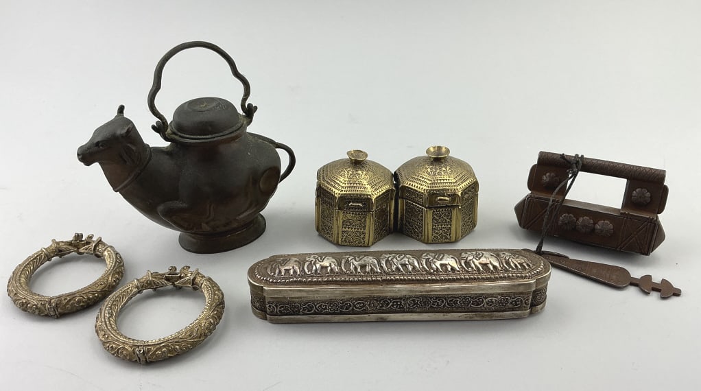 Lot of Various Antique Asian Metalwares. (1 of 18)