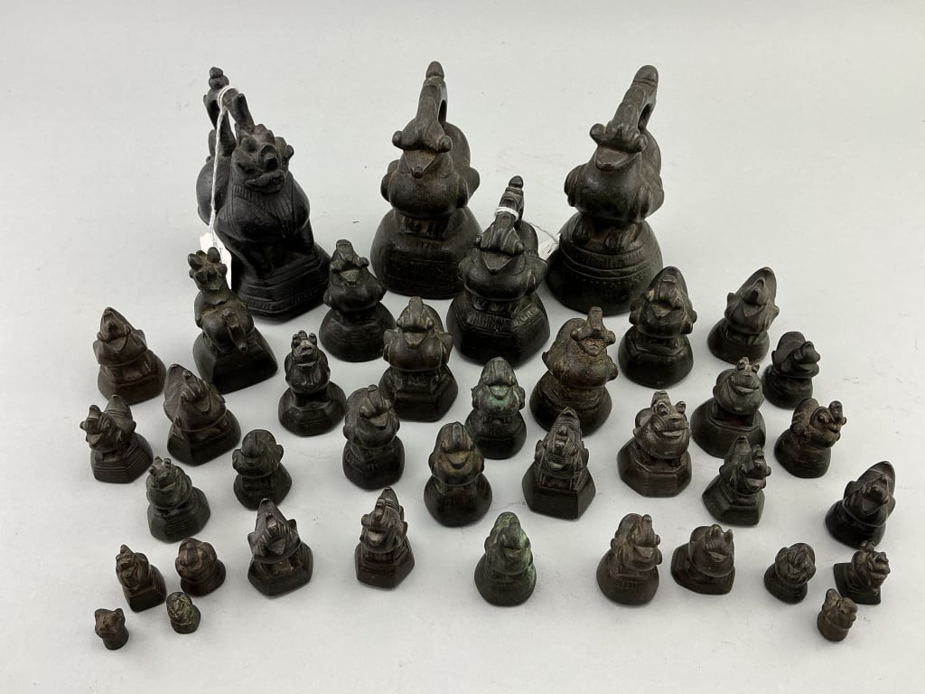Collection of Burmese Bronze Market/Opium Weights. (1 of 20)
