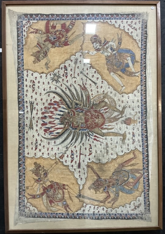 Balinese Kamasan Hindu Mythology Textile Painting. (1 of 5)