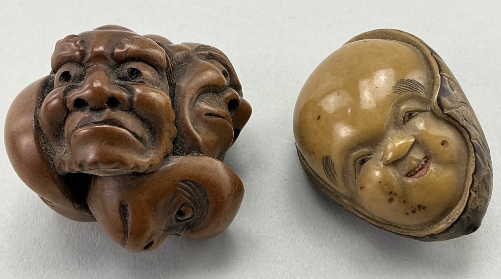 Two 19th Century Carved Japanese Netsukes. (1 of 10)