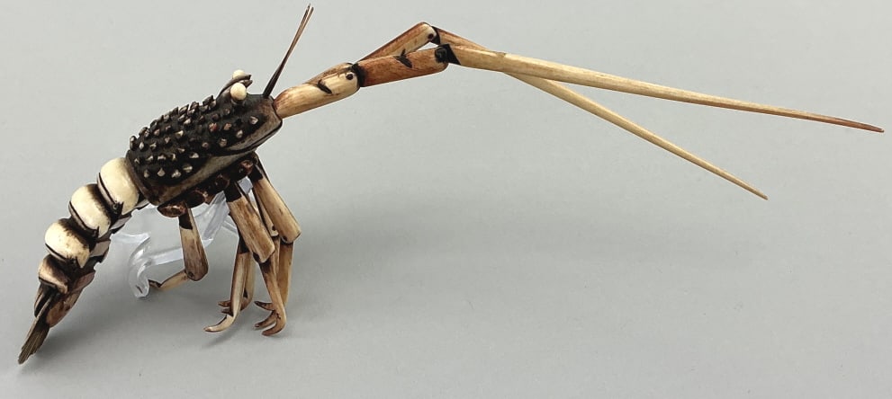 Signed Japanese Articulated Prawn Jizai Okimono. (1 of 9)