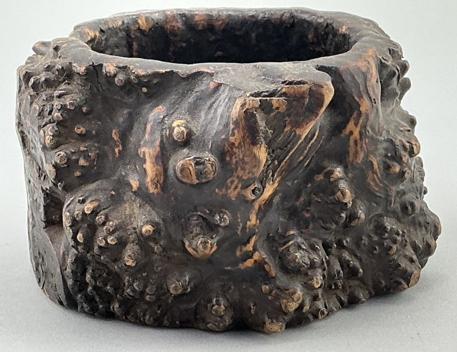Chinese Qing Dynasty Rootwood Burlwood Brush Pot. (1 of 6)