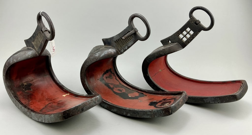 Three 18th Century Japanese Abumi Stirrups. (1 of 20)