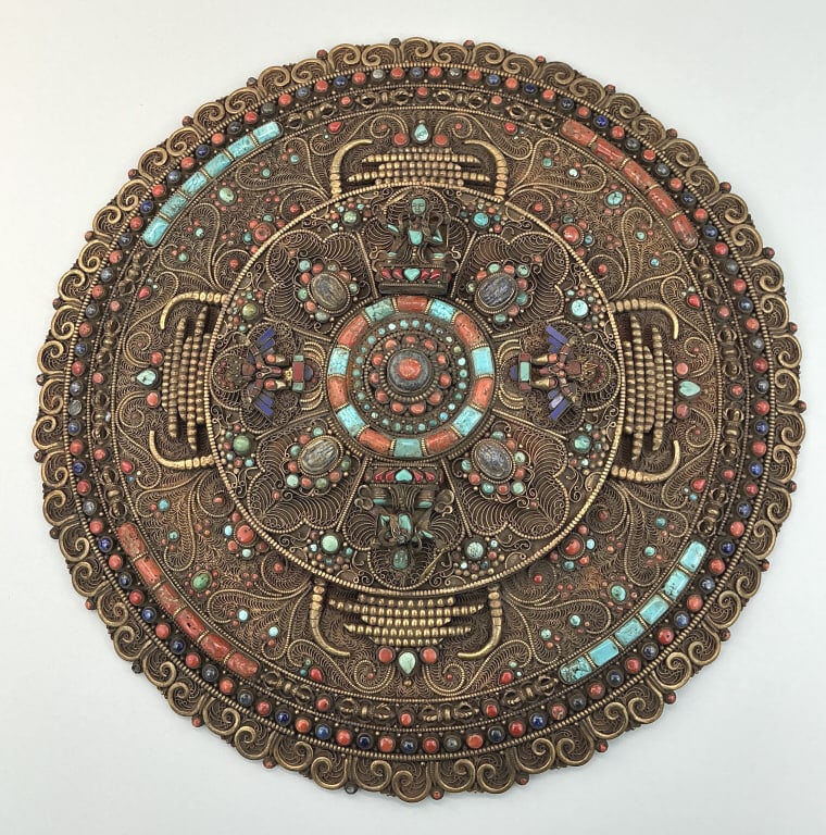 Antique Tibetan Filigree Mandala Wall Hanging. (1 of 4)