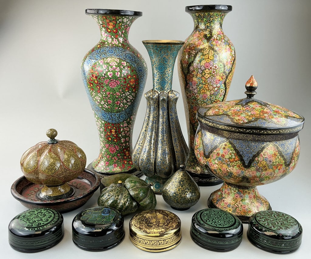 Vintage Indian Kashmiri Papier-Mache Vessels. (1 of 20)