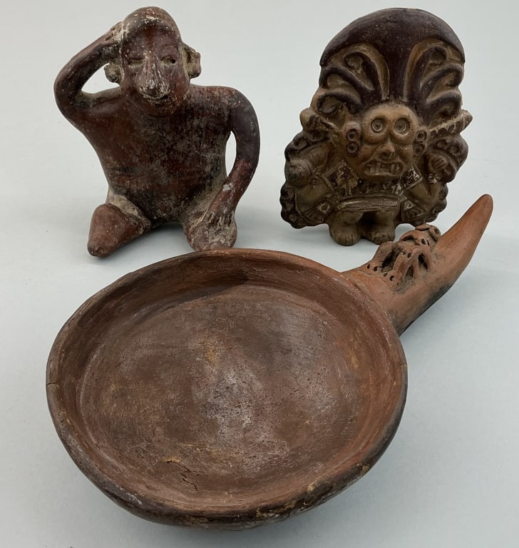 3 Pre-Colombian Type Earthenware Artifacts. (1 of 16)