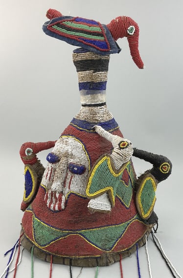 Nigeria Africa Beaded Yoruba Ceremonial Hat. (1 of 11)