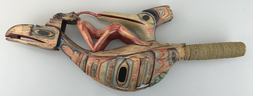 Northwest Coast Native American Ceremonial Rattle. (1 of 7)