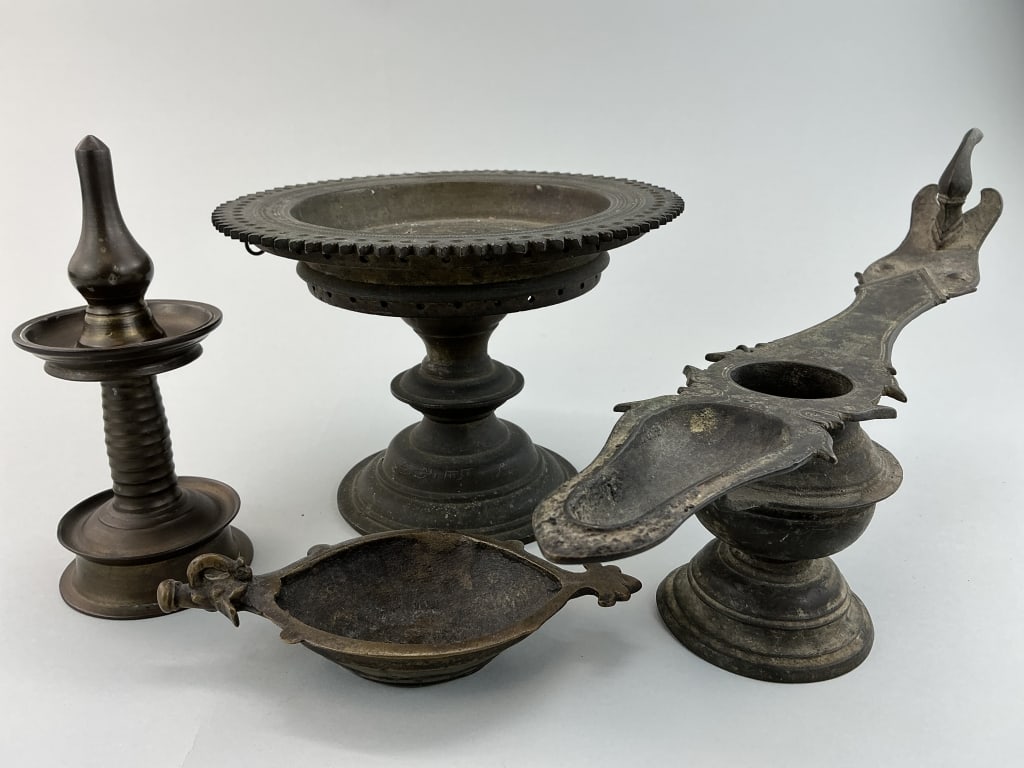 Burmese & Indian Brass/Bronze Lighting Devices. (1 of 15)