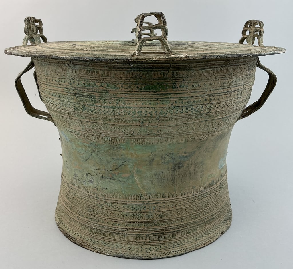 Antique/Vintage Southeast Asian Bronze Rain Drum. (1 of 6)