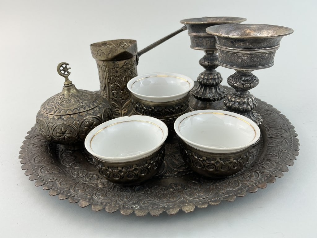 Turkish Coffee Set & Silver Alter Chalices. (1 of 20)