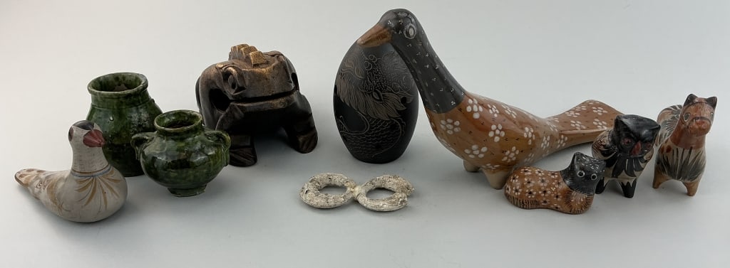 Mexican Pottery, Chinese Xun & Thai Frog Guiro. (1 of 20)