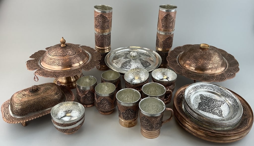 Lot of Vintage Turkish Copper Tablewares. (1 of 20)