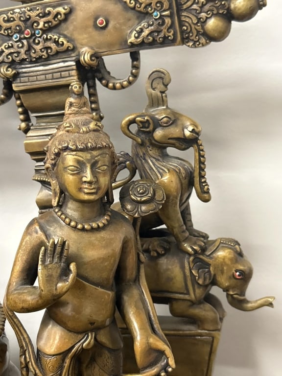 Kumaradeva Style Bronze Buddhist Shrine. - 4