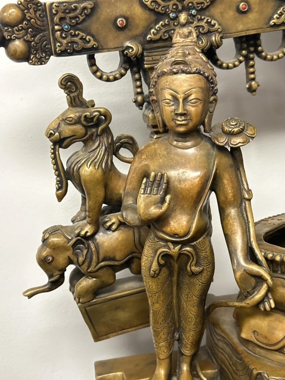 Kumaradeva Style Bronze Buddhist Shrine. - 5