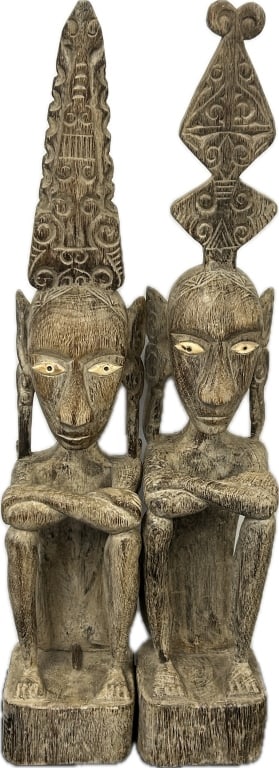 Dogon Primordial Couple Carved Wood Spirit Statues (1 of 4)