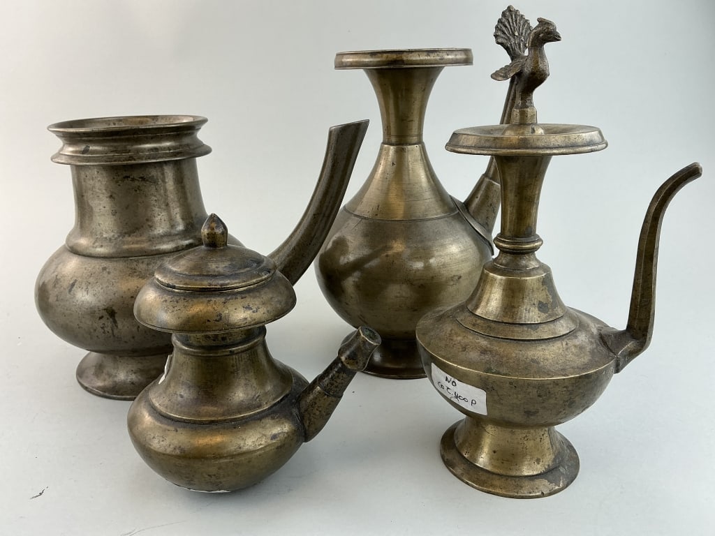 Four Antique Bronze Ceremonial Water Vessels. (1 of 20)