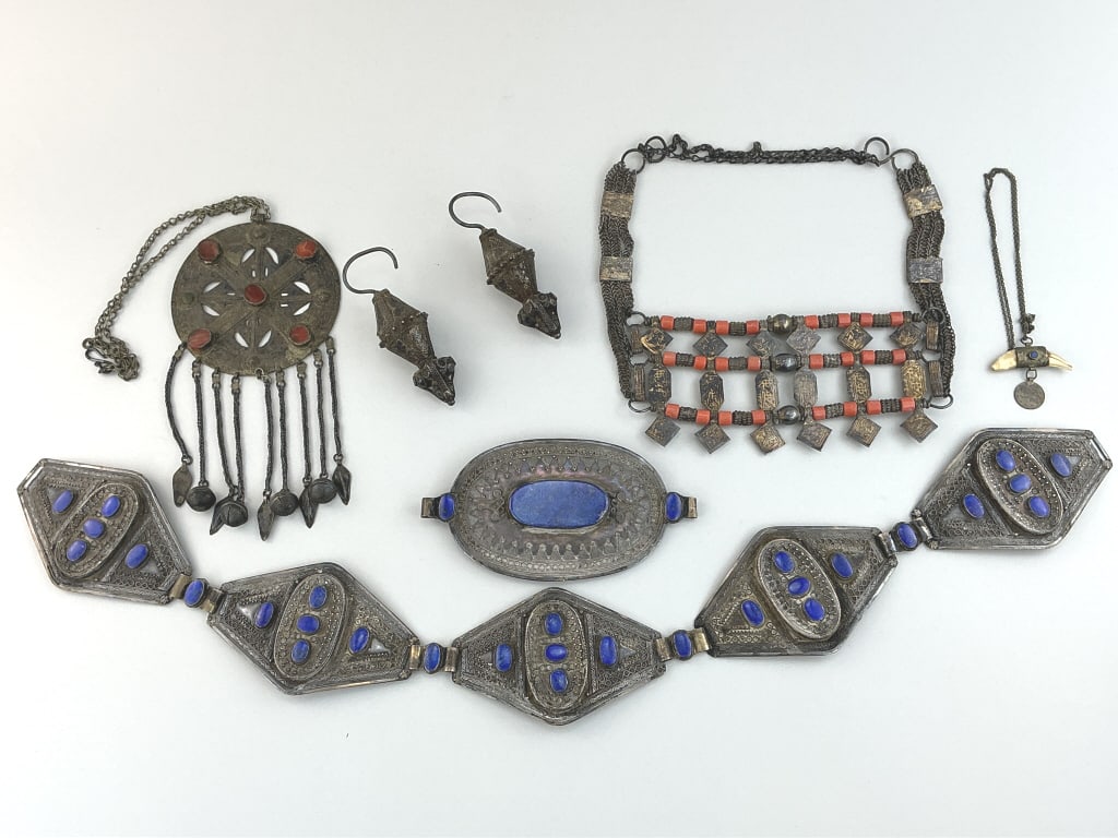 Lot of Antique Silver Tribal Jewelry. (1 of 11)