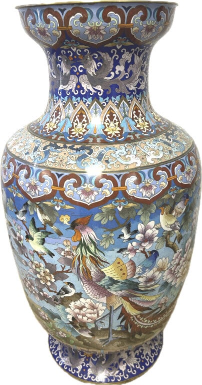 Monumental Chinese Cloisonné Enamel Vase. (1 of 5)