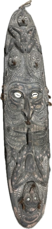 Antique Kwoma Carved Wood Ceremonial Shield. (1 of 6)
