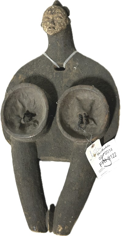 African Punu Carved Anthromorphic Bellows. (1 of 3)
