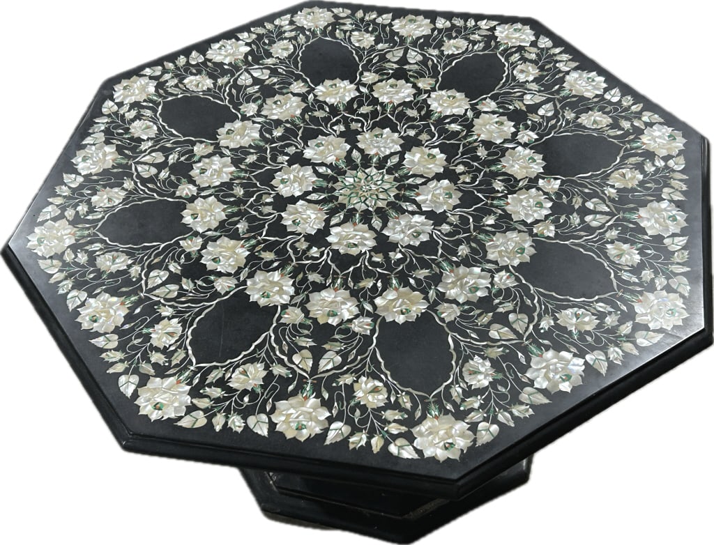 Indian Black Kudapaa Mother Of Pearl Inlaid Table. (1 of 7)