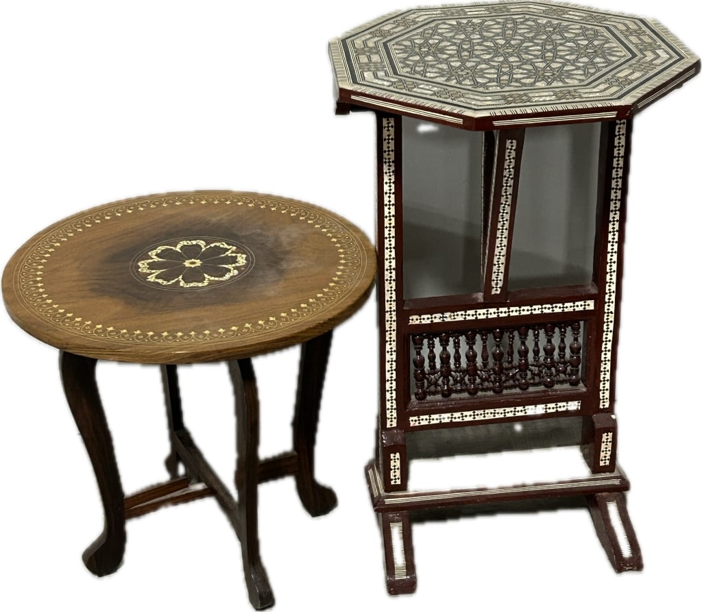 Indian & Egyptian Inlaid & Mother of Pearl Stands. (1 of 4)